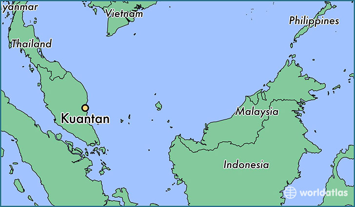 map showing the location of Kuantan
