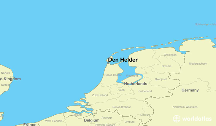map showing the location of Den Helder