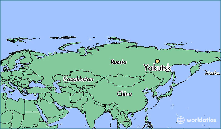 map showing the location of Yakutsk