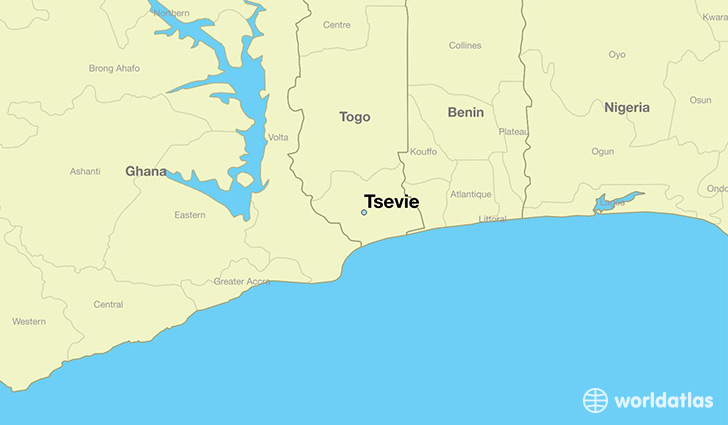 map showing the location of Tsevie