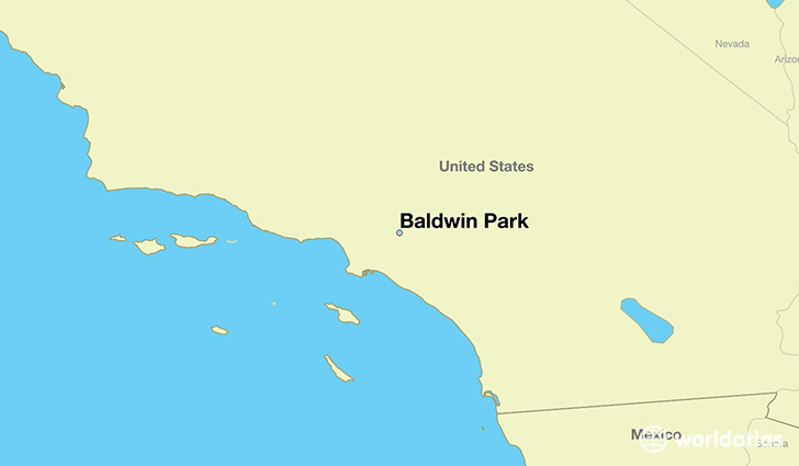 map showing the location of Baldwin Park