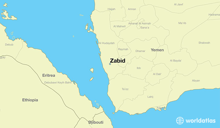 map showing the location of Zabid