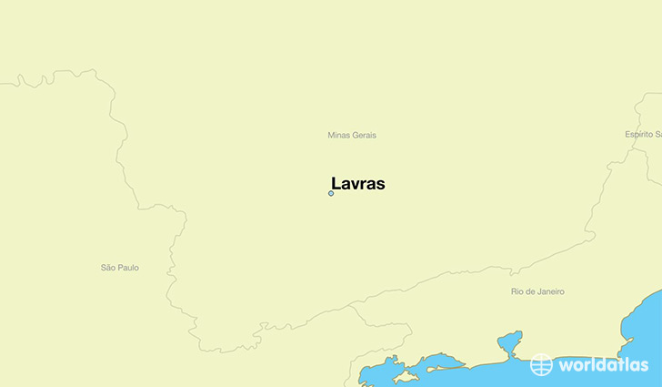 map showing the location of Lavras
