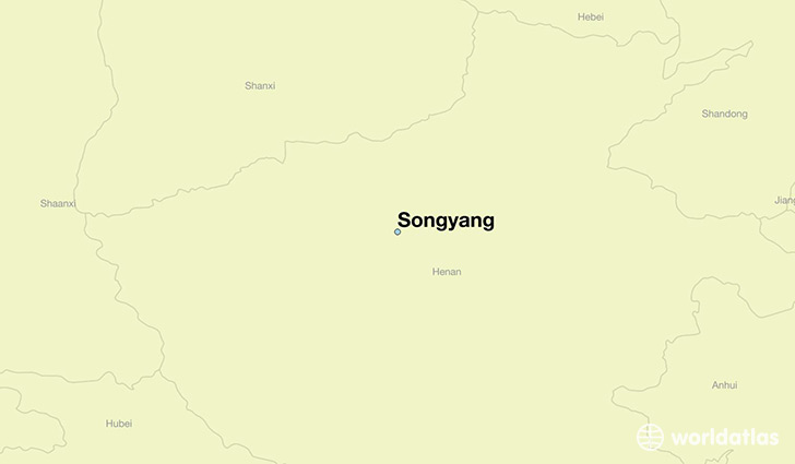 map showing the location of Songyang