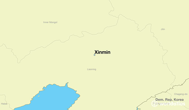 map showing the location of Xinmin