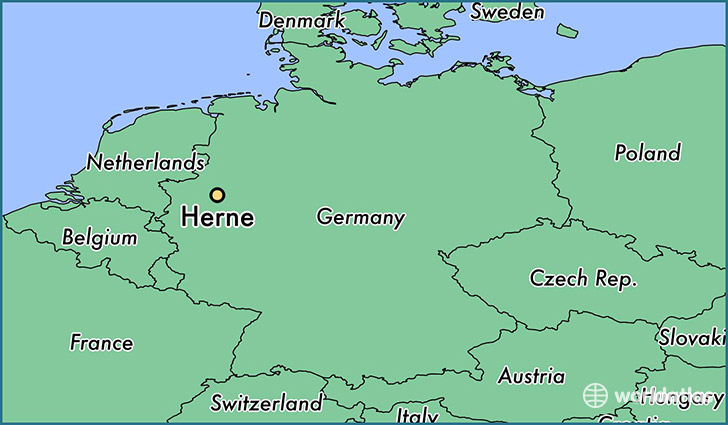 map showing the location of Herne
