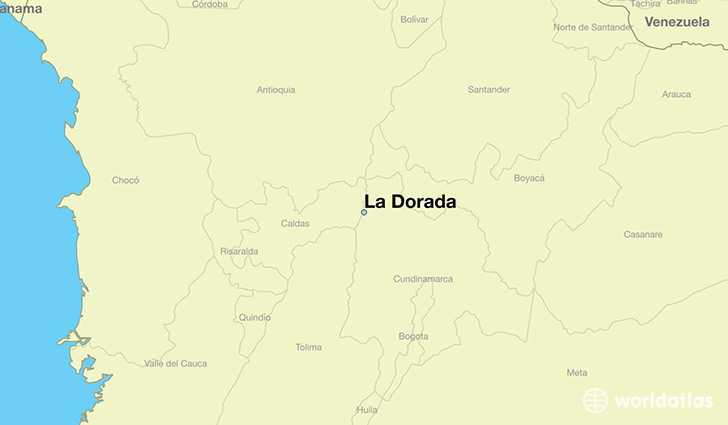 map showing the location of La Dorada