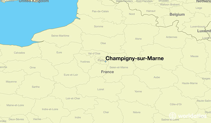 map showing the location of Champigny-sur-Marne