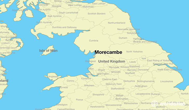 map showing the location of Morecambe
