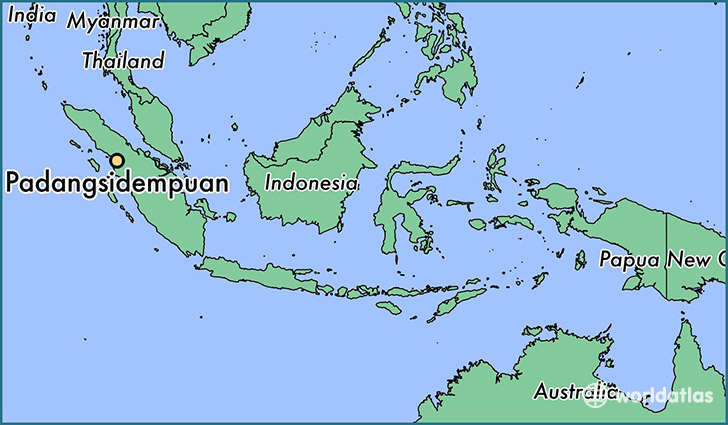 map showing the location of Padangsidempuan