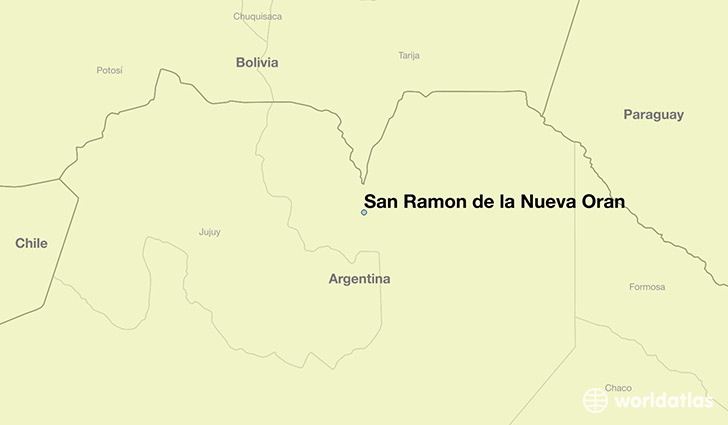map showing the location of San Ramon de la Nueva Oran
