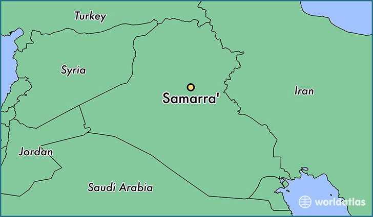 map showing the location of Samarra'