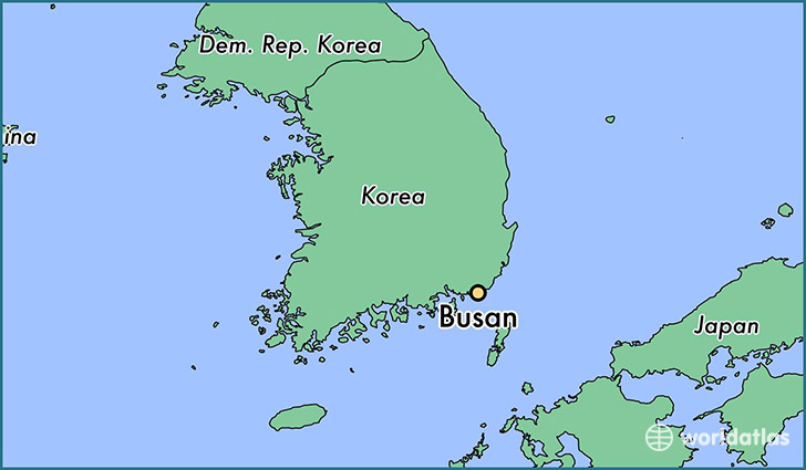 map showing the location of Busan