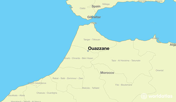 map showing the location of Ouazzane