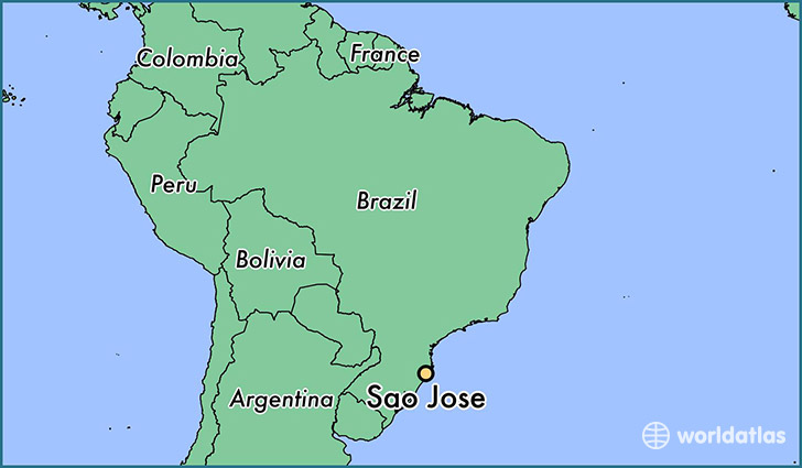 map showing the location of Sao Jose
