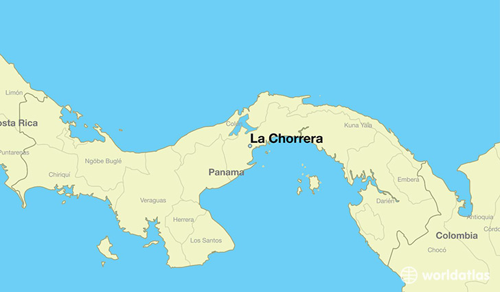 map showing the location of La Chorrera