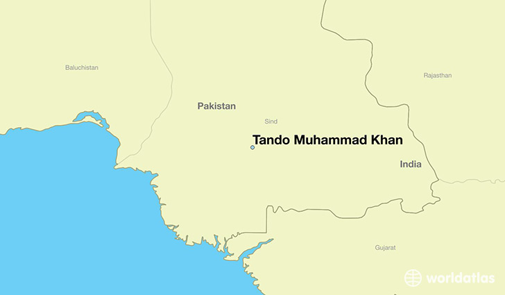 map showing the location of Tando Muhammad Khan