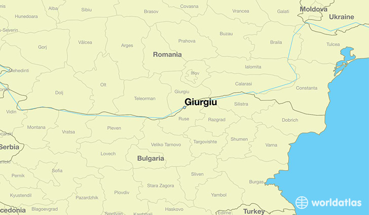 map showing the location of Giurgiu