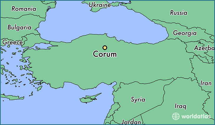 map showing the location of Corum