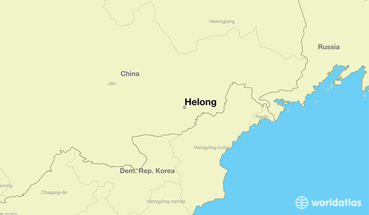 map showing the location of Helong