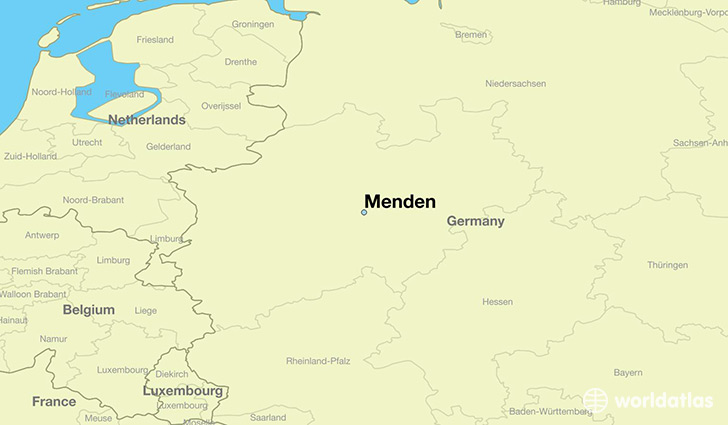 map showing the location of Menden