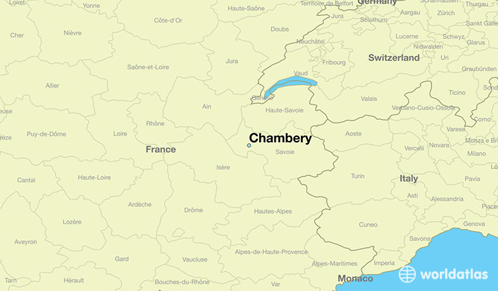 map showing the location of Chambery