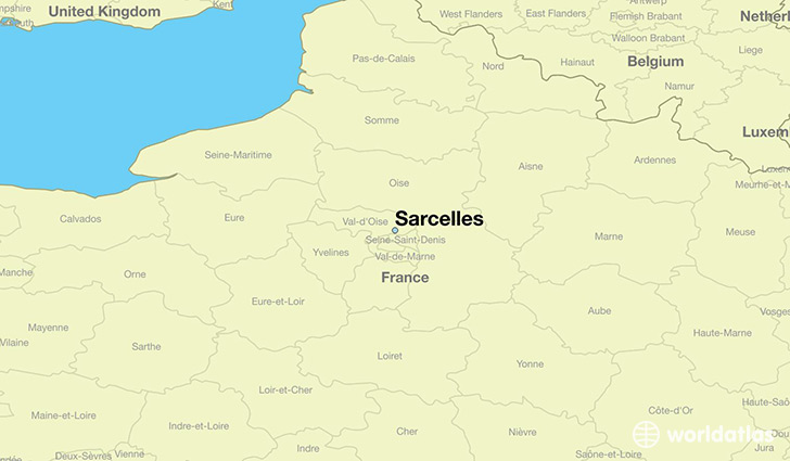 map showing the location of Sarcelles