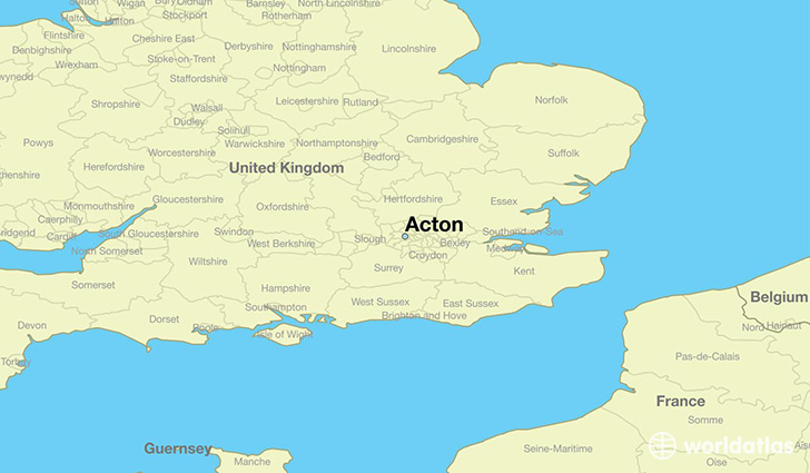 map showing the location of Acton