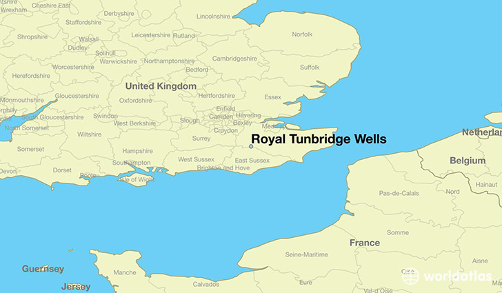 map showing the location of Royal Tunbridge Wells