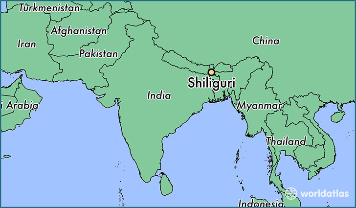 map showing the location of Shiliguri