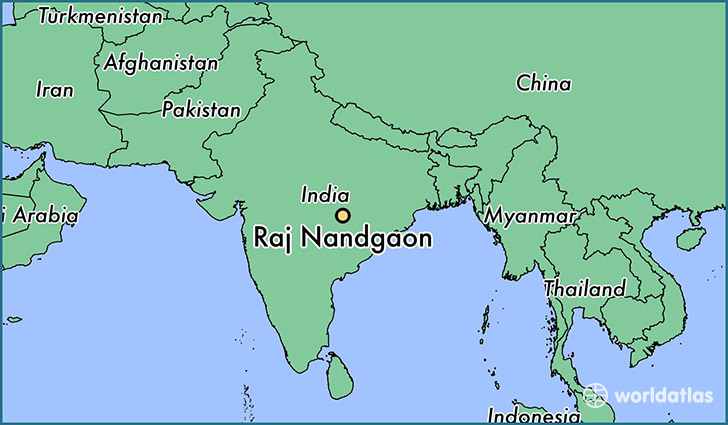 map showing the location of Raj Nandgaon