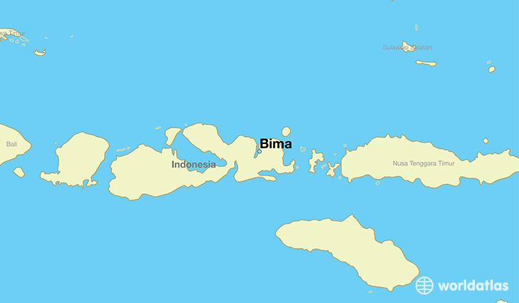 map showing the location of Bima