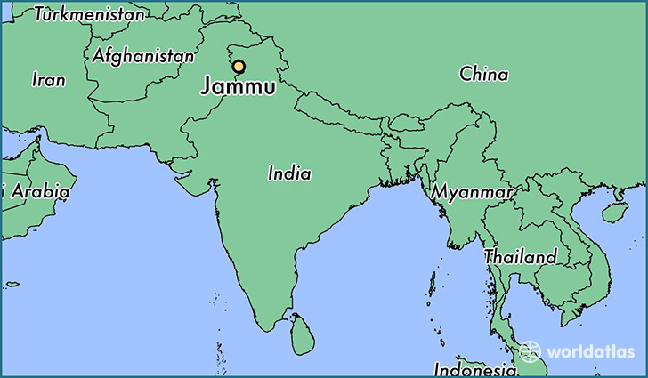 map showing the location of Jammu