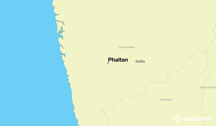 map showing the location of Phaltan