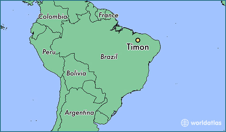 map showing the location of Timon