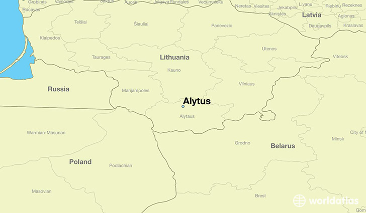 map showing the location of Alytus