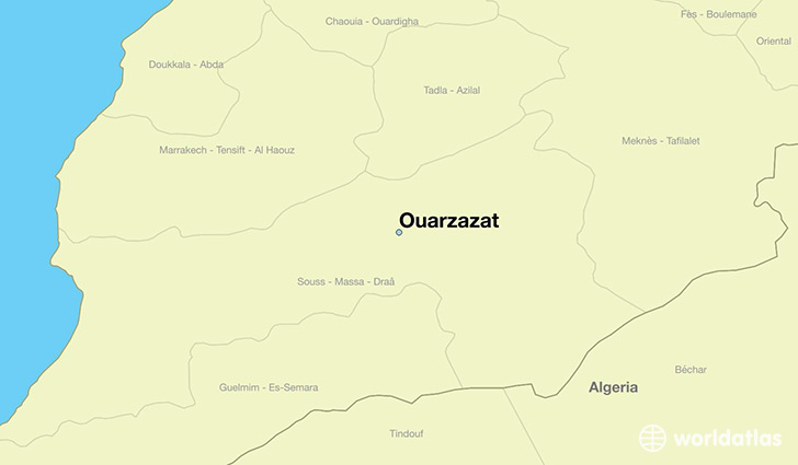 map showing the location of Ouarzazat