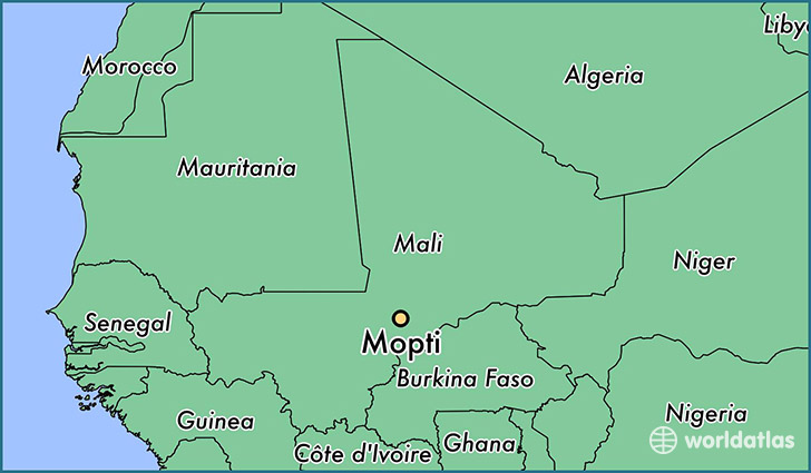 map showing the location of Mopti