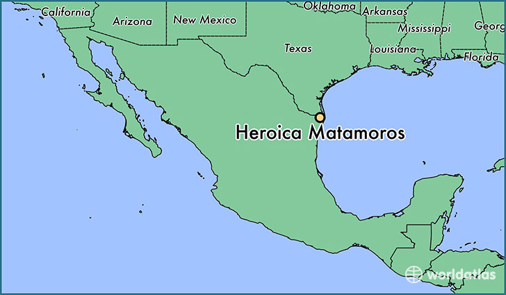 map showing the location of Heroica Matamoros