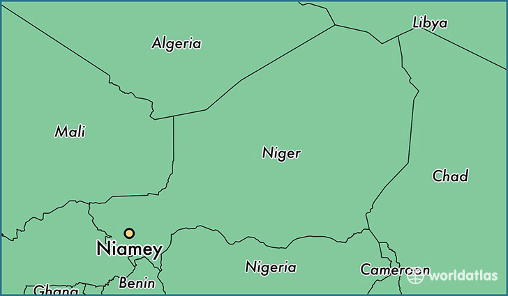 map showing the location of Niamey