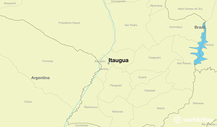 map showing the location of Itaugua