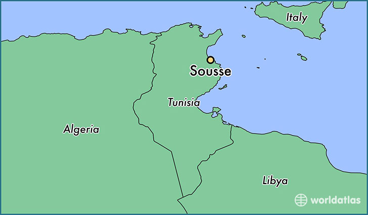map showing the location of Sousse