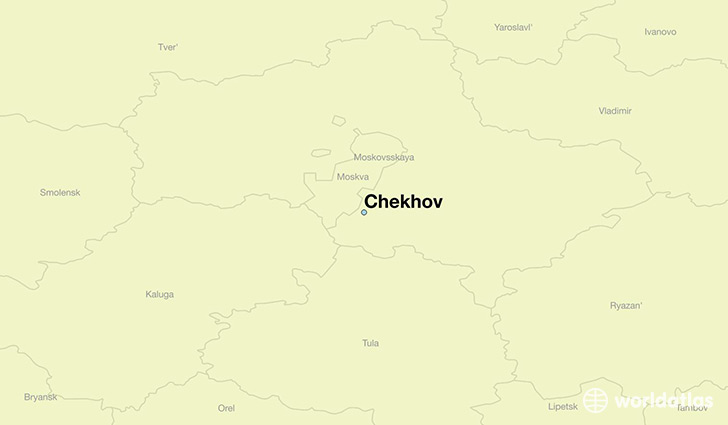 map showing the location of Chekhov