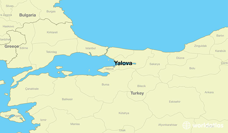 map showing the location of Yalova