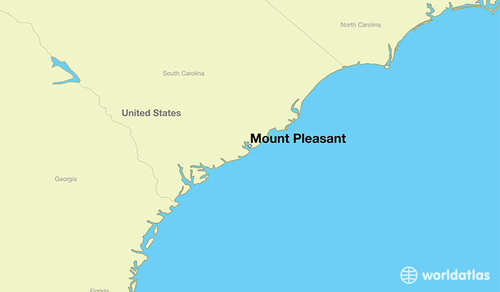 map showing the location of Mount Pleasant