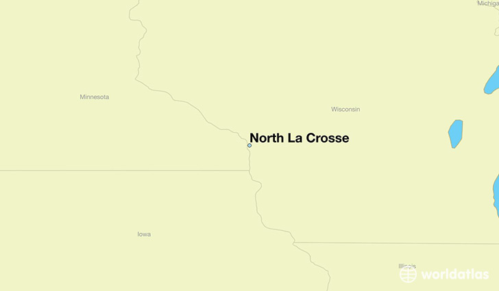 map showing the location of North La Crosse