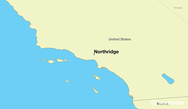 map showing the location of Northridge