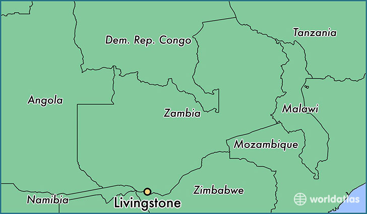 map showing the location of Livingstone