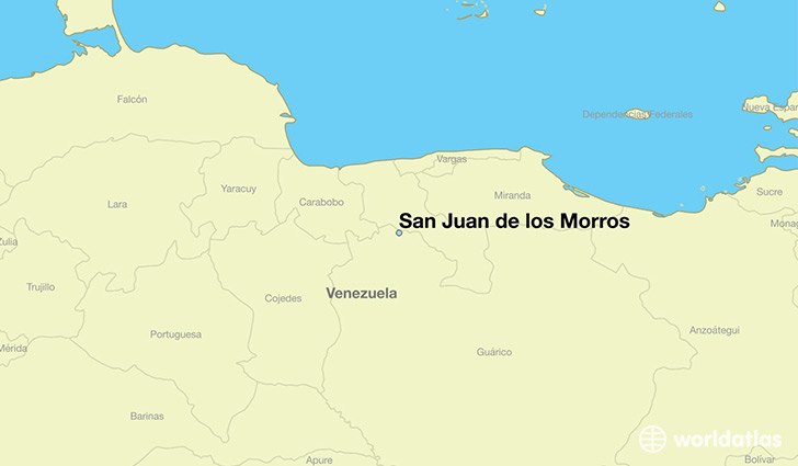 map showing the location of San Juan de los Morros