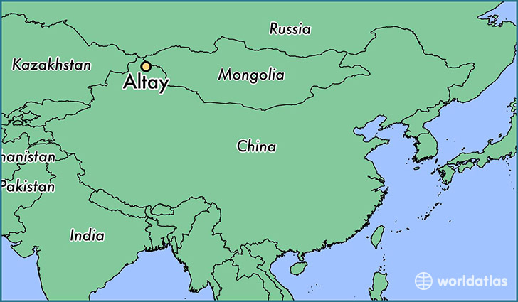 map showing the location of Altay